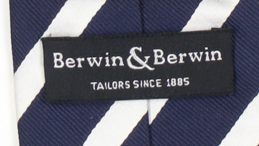 Berwin & Berwin Men's Blue Striped Silk Tie