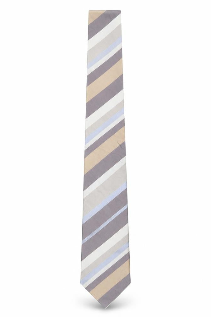 Jasper Conran Men's Silk Striped Tie in Blue Beige