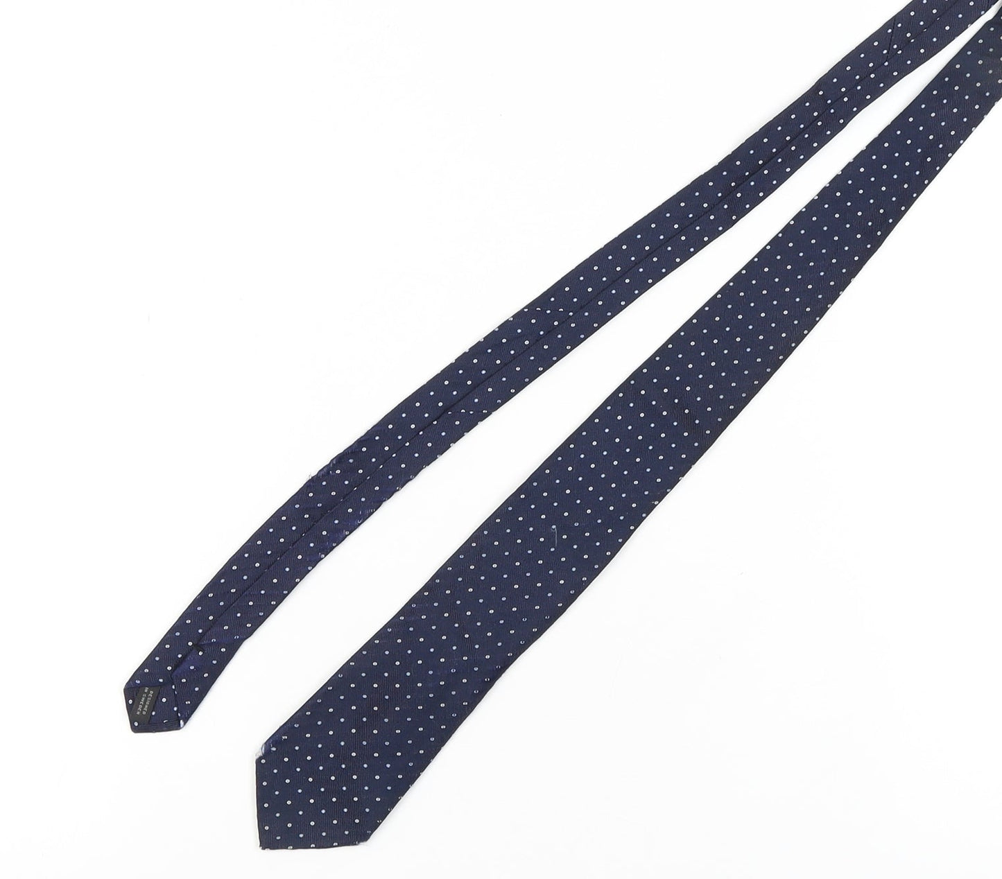 Frank Rostron Men's Blue Silk Polka Dot Slim Tie