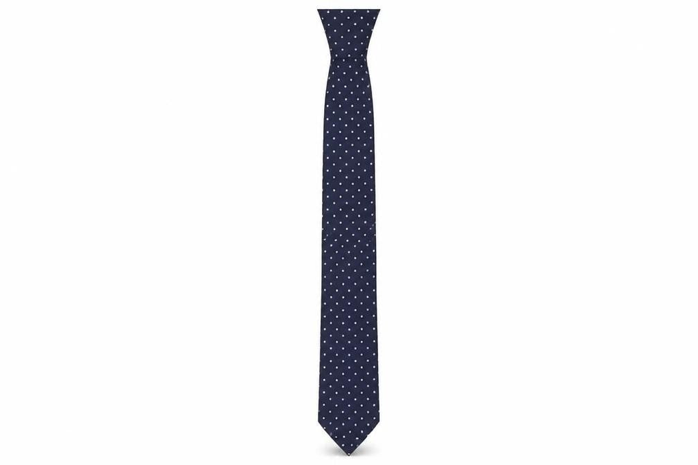 Frank Rostron Men's Blue Silk Polka Dot Slim Tie