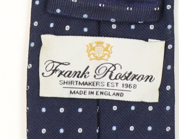 Frank Rostron Men's Blue Silk Polka Dot Slim Tie