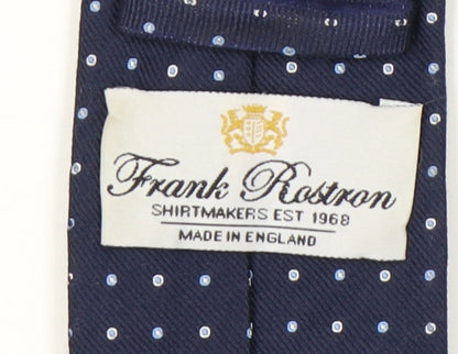 Frank Rostron Men's Blue Silk Polka Dot Slim Tie