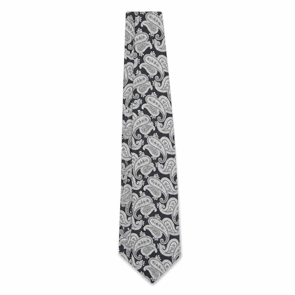 Windsor Men's Black Silk Paisley Tie - Elegant Formalwear