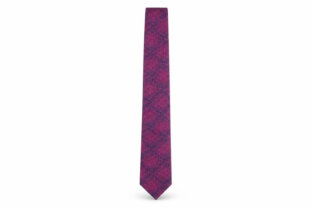 Charles Tyrwhitt Men's Pink Silk Slim Tie Geometric Design