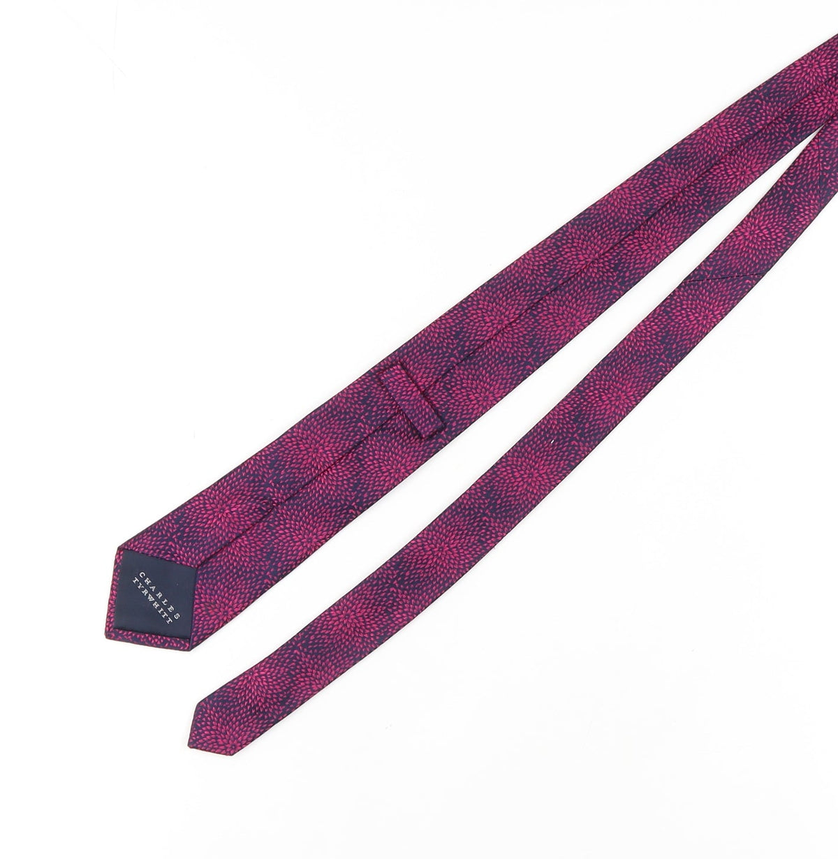 Charles Tyrwhitt Men's Pink Silk Slim Tie Geometric Design
