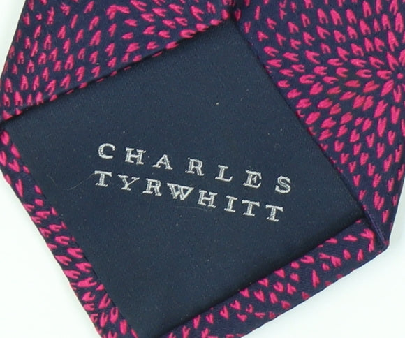 Charles Tyrwhitt Men's Pink Silk Slim Tie Geometric Design