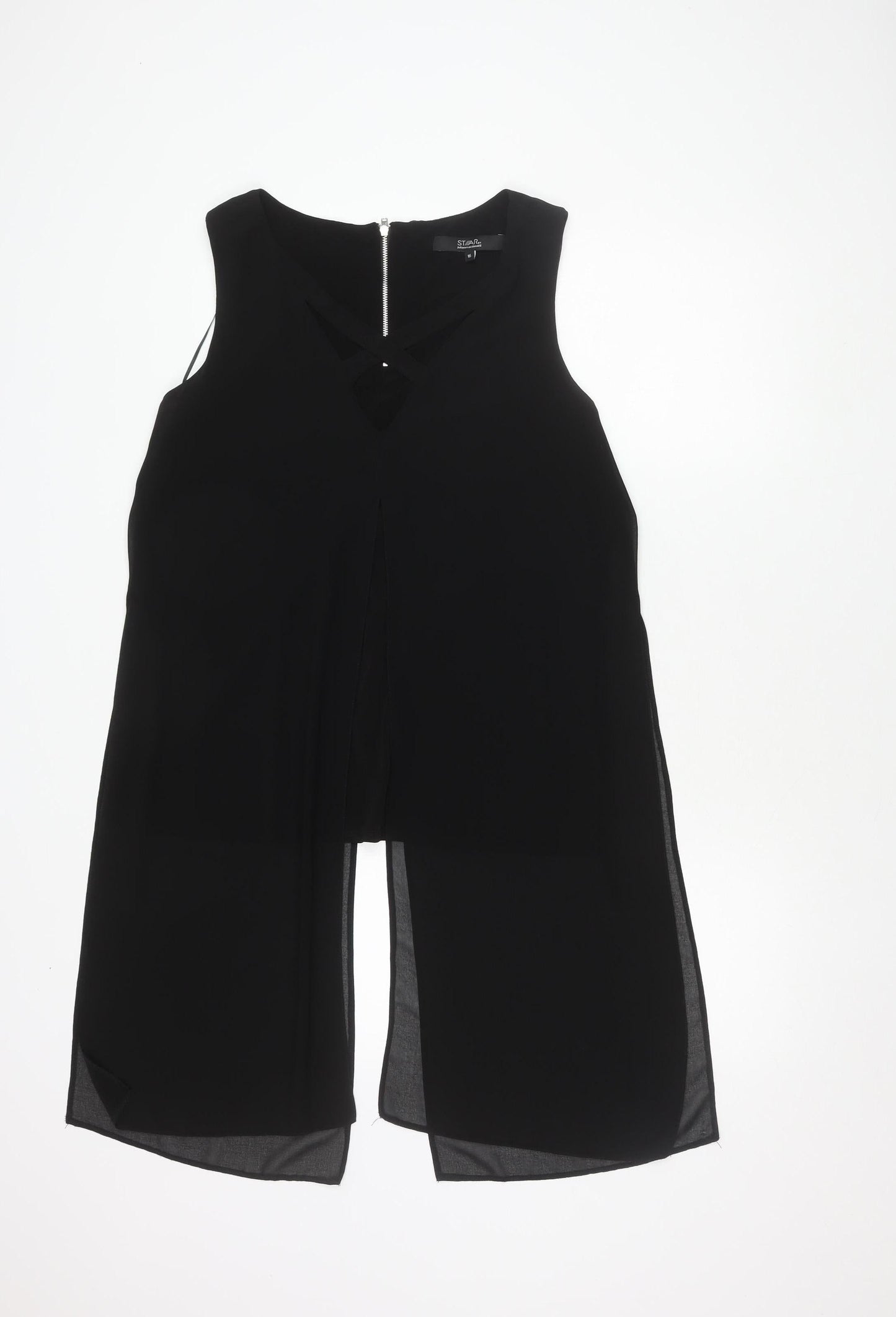 Star by Julien Macdonald Black Zip Sleeveless Top Women