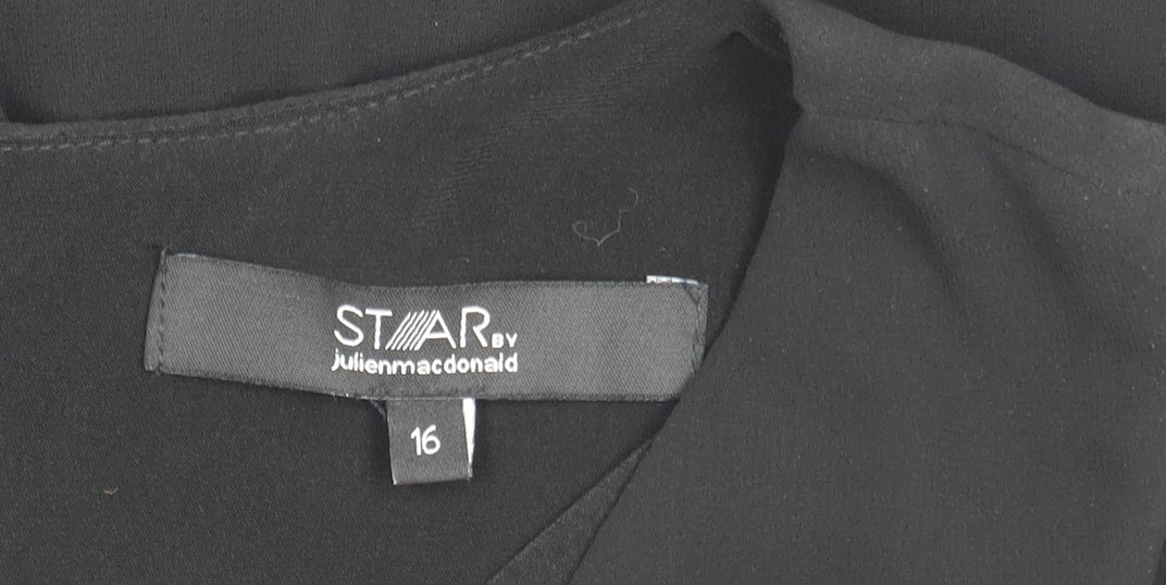 Star by Julien Macdonald Black Zip Sleeveless Top Women