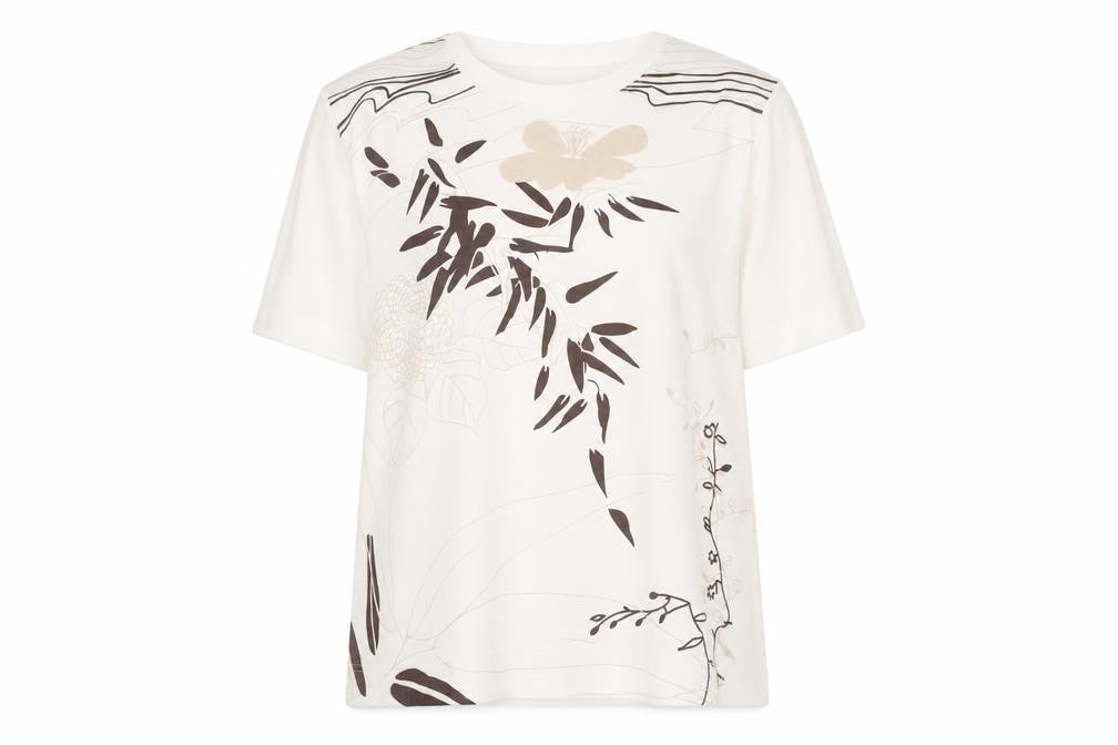 TIGI Women's White Floral Plus Size T-Shirt