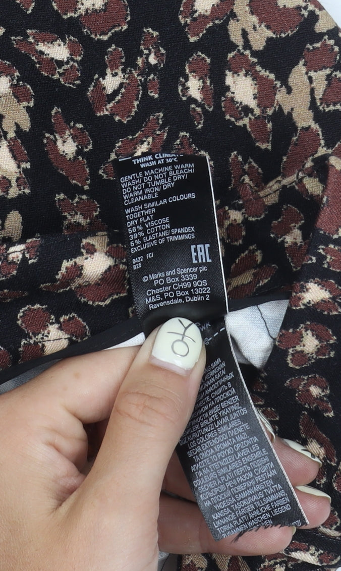 Marks and Spencer Women's Animal Print Trousers - Size 8