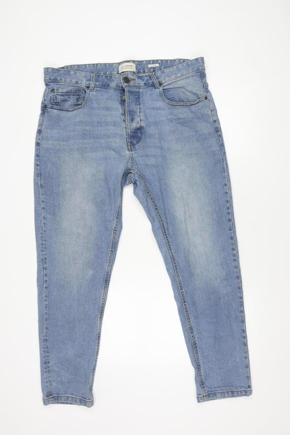 Additional front view of ACW85 Men's Blue Tapered Denim Jeans 38S