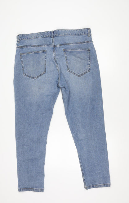 Back view of ACW85 Men's Blue Tapered Denim Jeans 38S