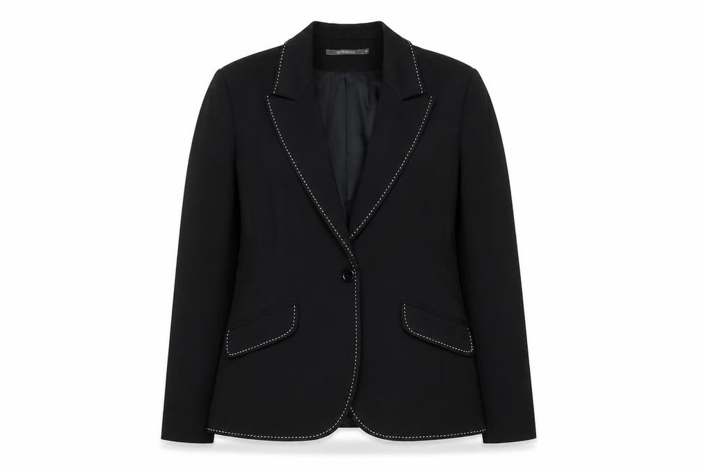 River Island Women's Black Blazer Size 10, Lined, One-Button