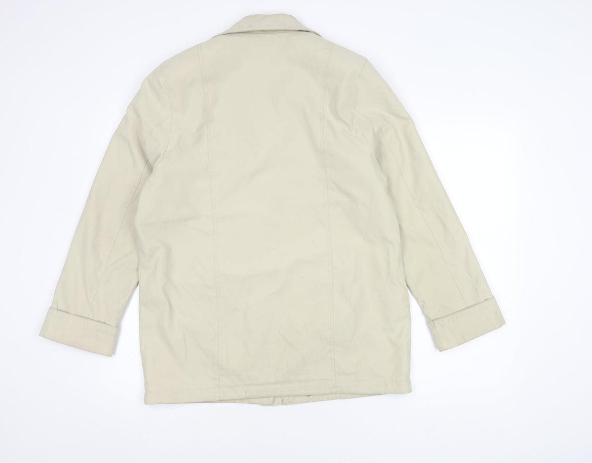 EWM Women's Beige Mid-Length Button Coat Size 12