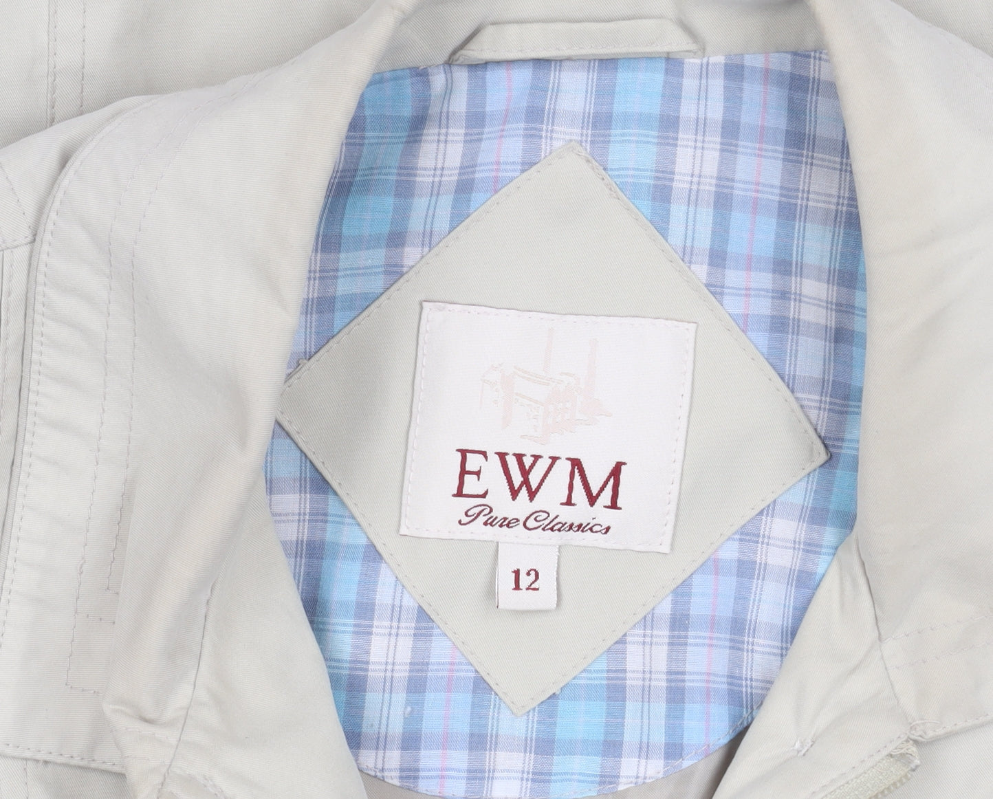 EWM Women's Beige Mid-Length Button Coat Size 12