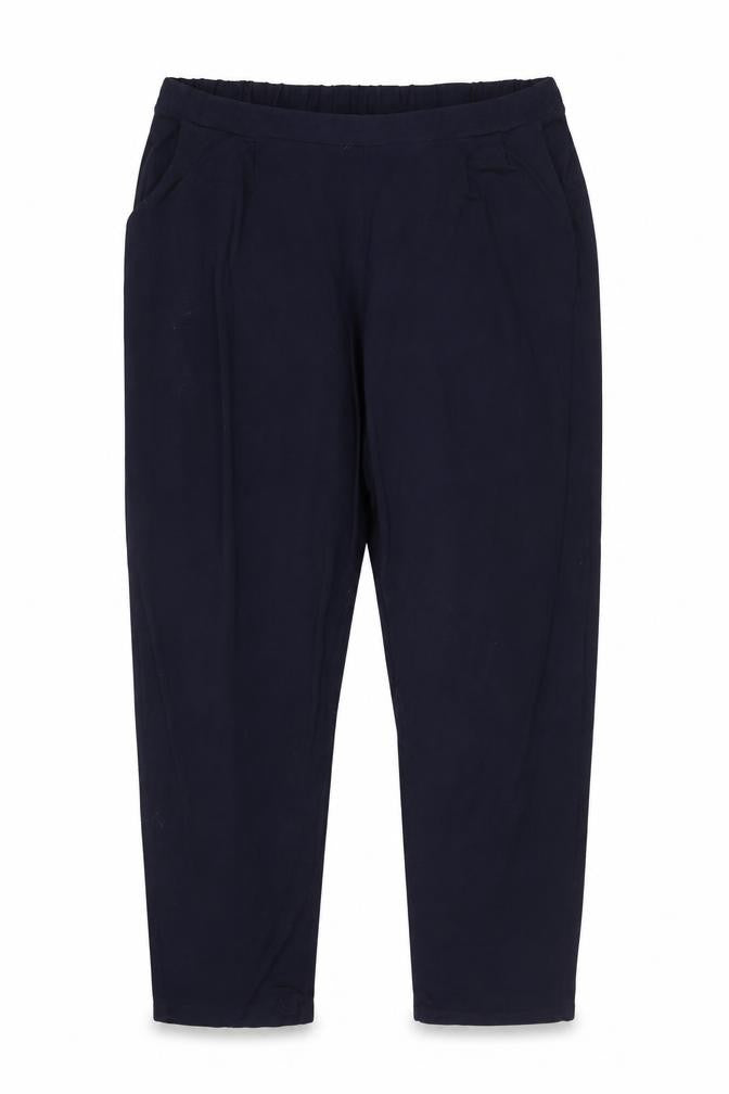 M&Co Women's Blue Plus Size Trousers Elastic Waist