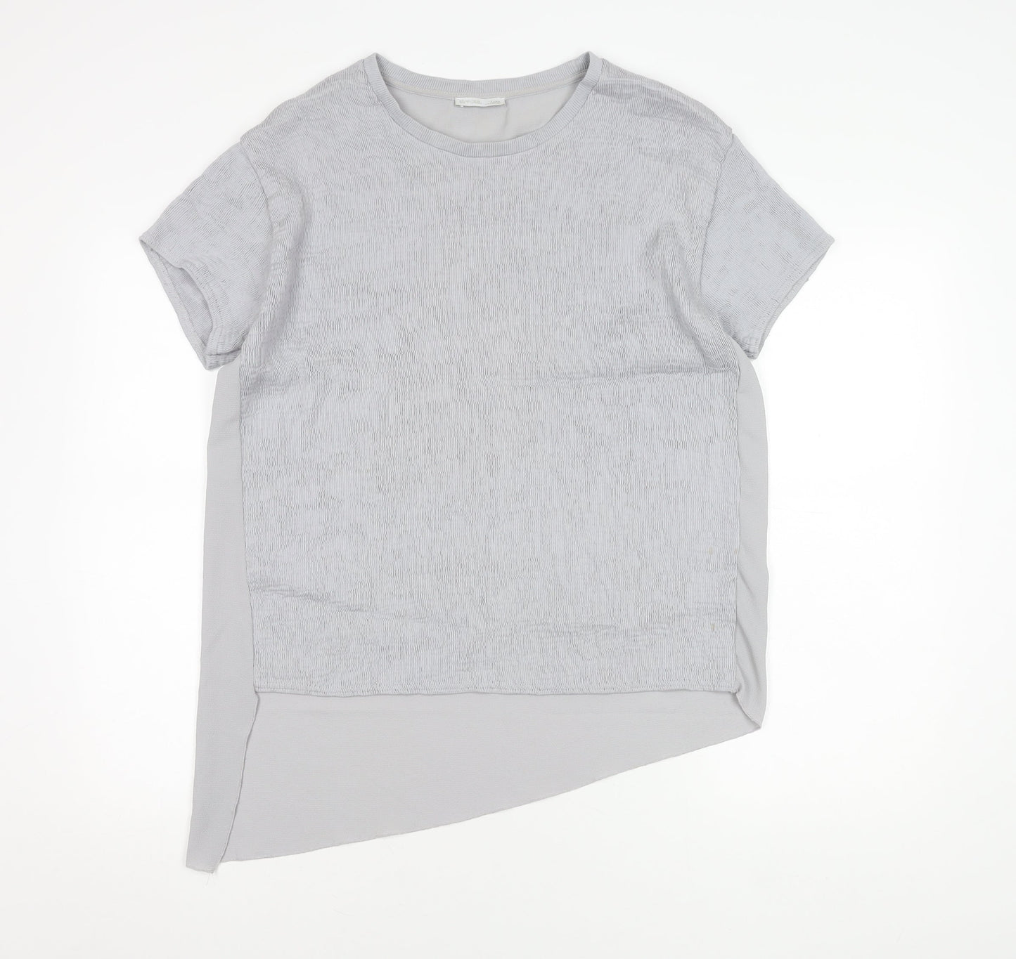 Zara Women's Grey Crew Neck T-Shirt Size 12