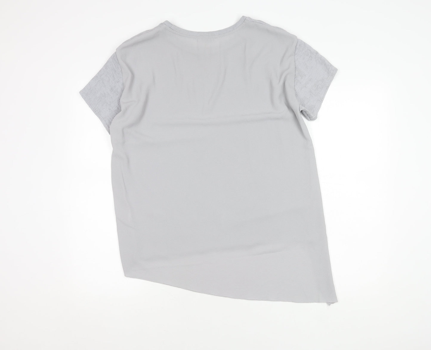 Zara Women's Grey Crew Neck T-Shirt Size 12