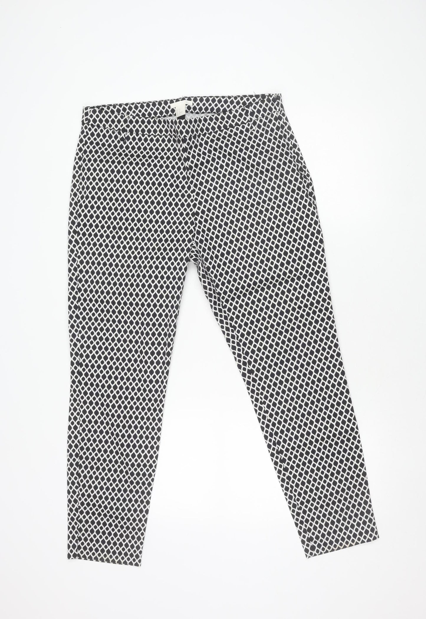 H&M Women's Geometric Print Multicoloured Trousers - Size 14