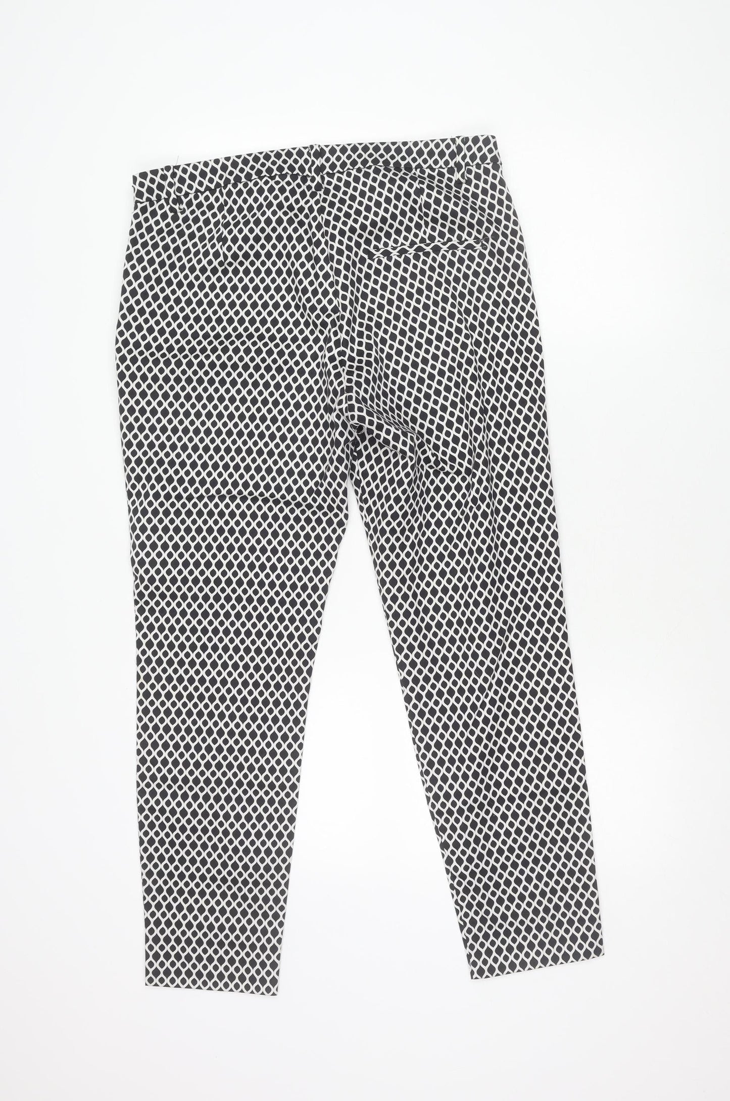 H&M Women's Geometric Print Multicoloured Trousers - Size 14