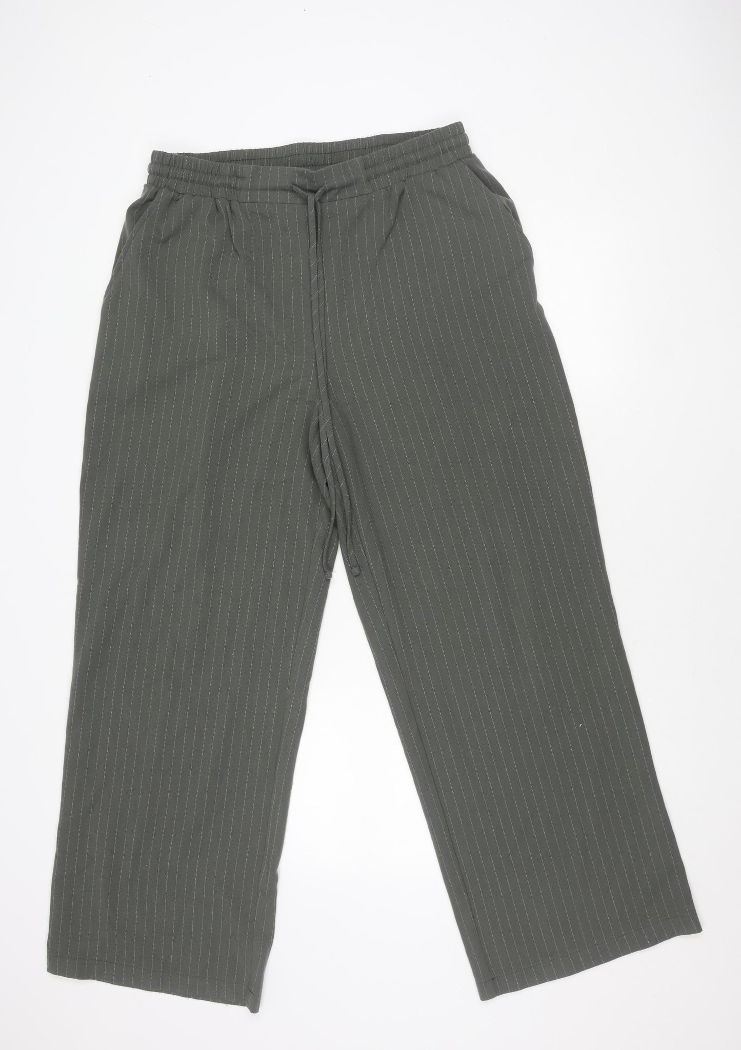 ASOS Women's Striped Grey Trousers Size 14