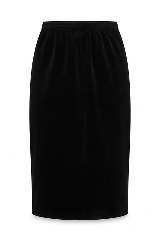 Black Velvet Pencil Skirt - Size 18, Women's Winter Fashion