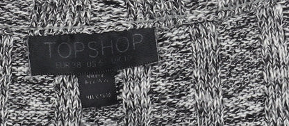 Topshop Women's Grey Knit V-Neck Pullover Jumper Size 12