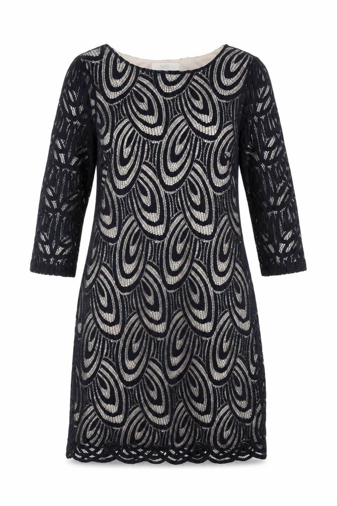 Wallis Petite Geometric Dress UK 14 Multicoloured 3/4 Sleeve