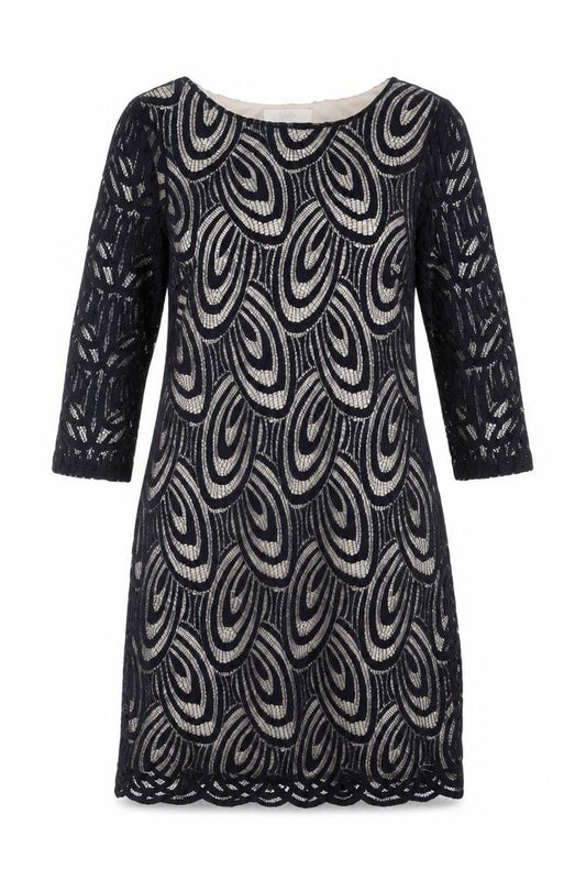 Wallis Petite Geometric Dress UK 14 Multicoloured 3/4 Sleeve