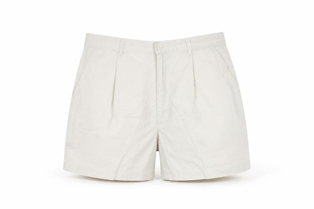 St Michael Beige Women's Cotton Pleated Shorts Size 8