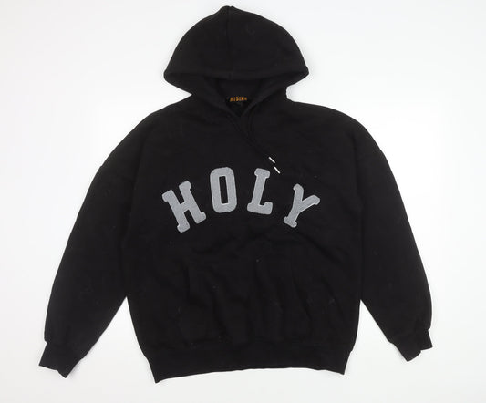 Rising Black Pullover Hoodie Unisex S Fleece Logo
