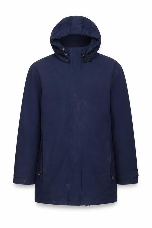 Skila Men's Blue Hooded Parka Jacket, Size 38