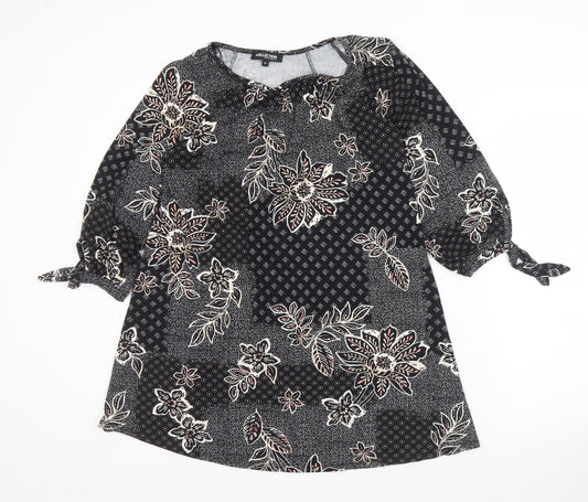 The Collection Debenhams Women's Black Floral Top Size 12