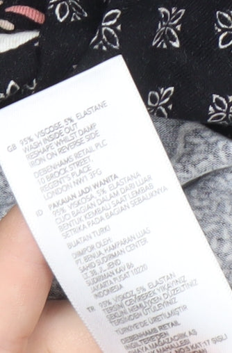 The Collection Debenhams Women's Black Floral Top Size 12