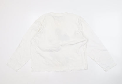 Preloved Disney White Mickey Mouse Long Sleeve T-Shirt M Unisex - Back