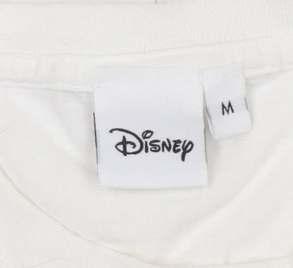 Preloved Disney White Mickey Mouse Long Sleeve T-Shirt M Unisex - Detail