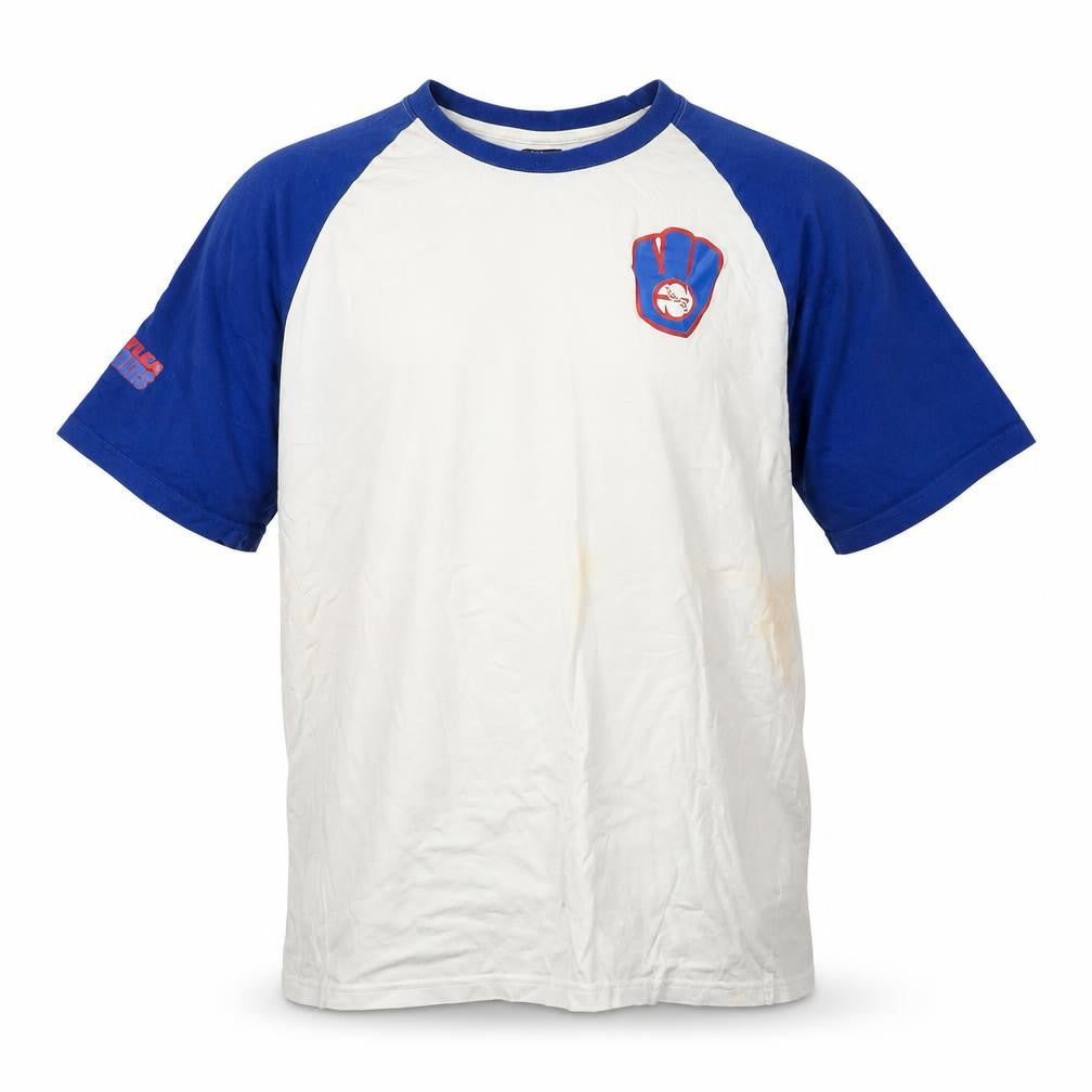 Kariban Men's White Blue Sports T-Shirt Size L