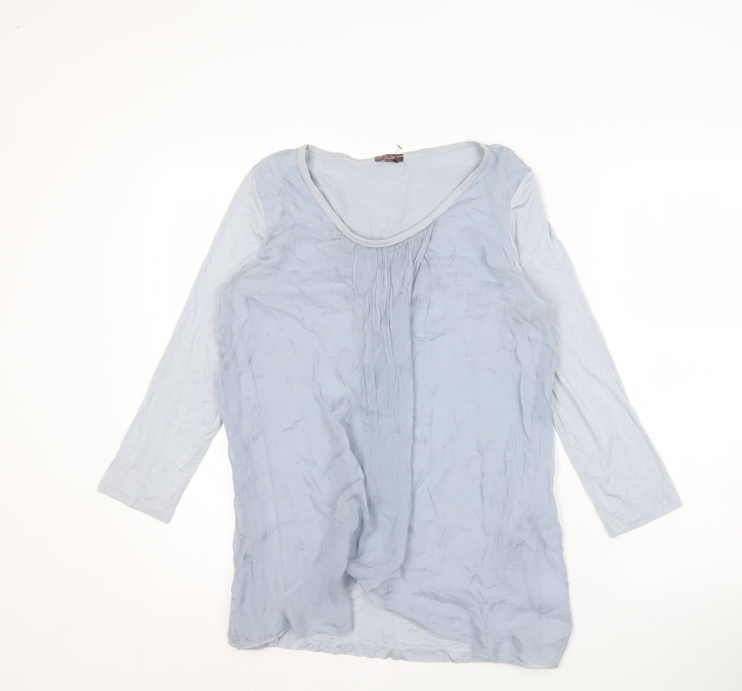 Phase Eight Women's Blue Silk Blend 3/4 Sleeve Top