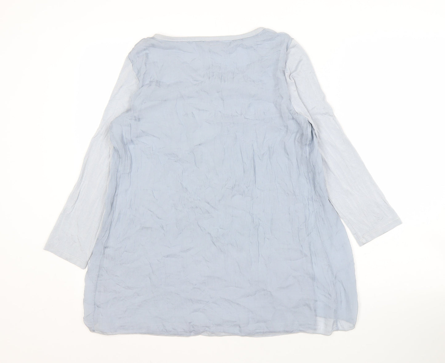 Phase Eight Women's Blue Silk Blend 3/4 Sleeve Top