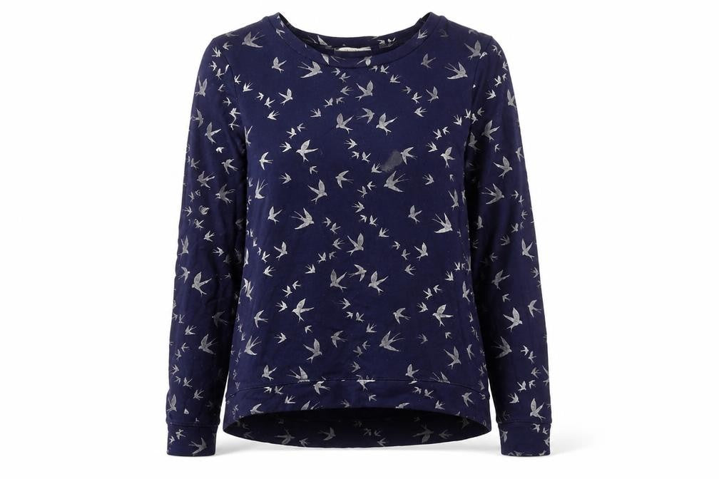 Oasis Women's Blue Crew Neck Animal Print Sweatshirt M