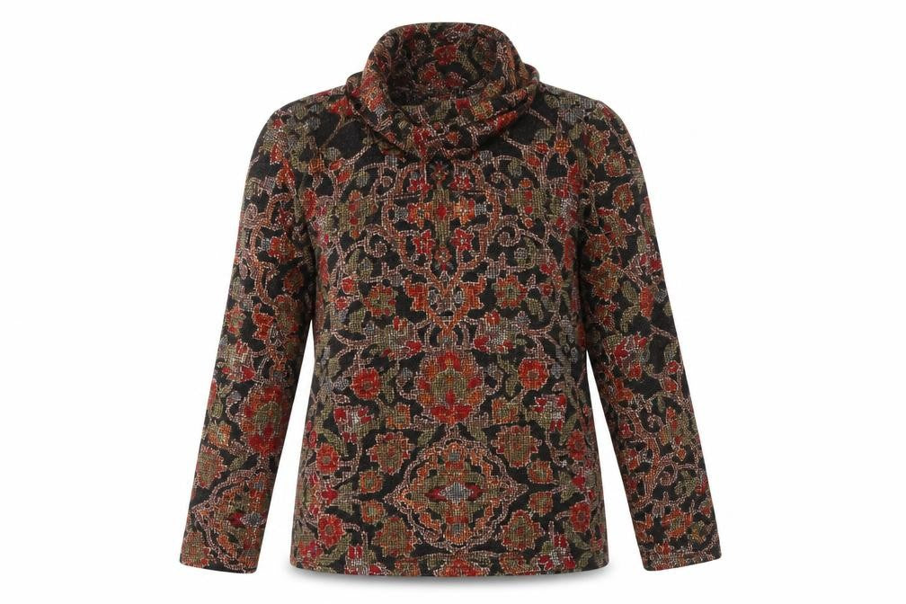Isle Women's Multicoloured Cowl Neck Blouse Size 14