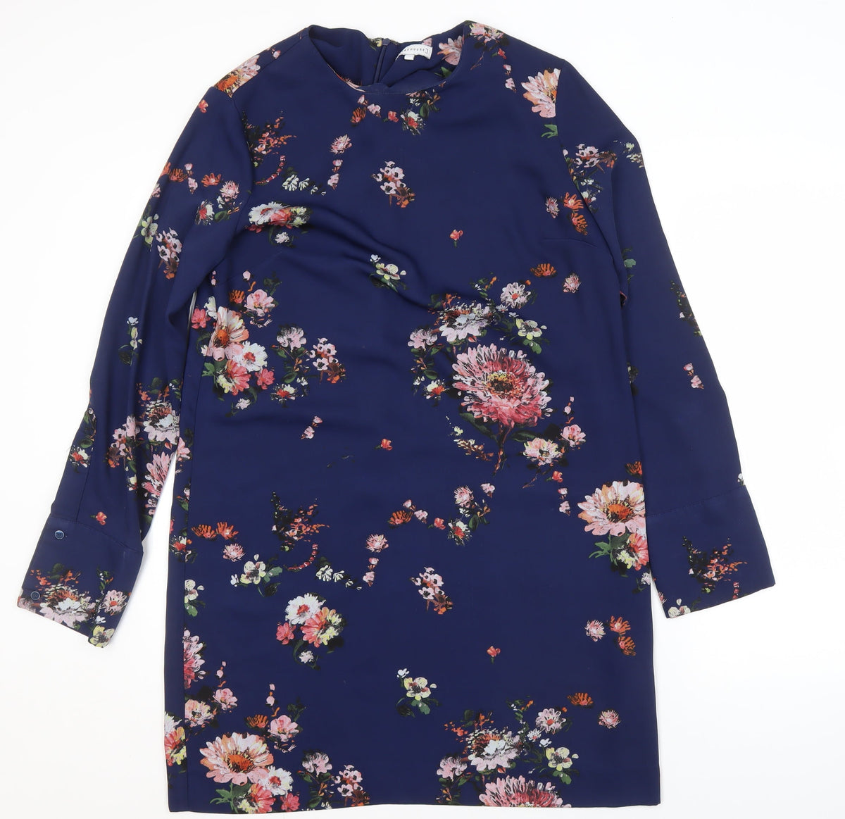 Warehouse Women's Blue Floral Shift Dress Size 14