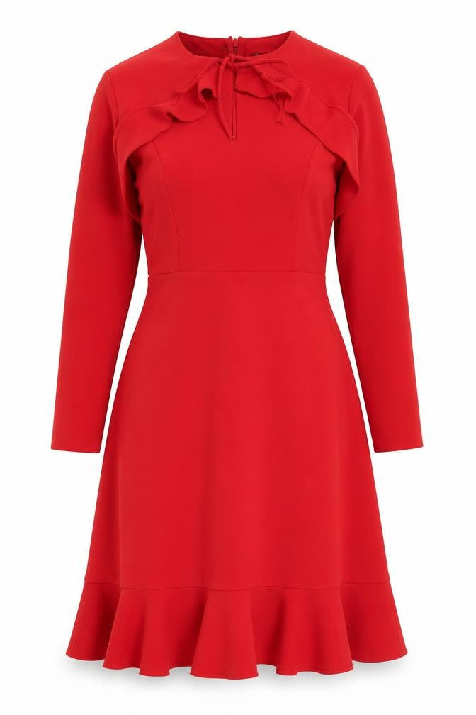 Kaleidoscope Women's Red Long Sleeve Dress 12