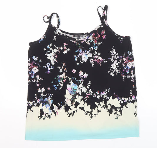 Warehouse Women's Black Floral Camisole Size 10