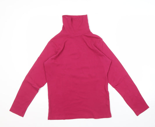 Isle Essentials Women's Red High Neck Long Sleeve Top
