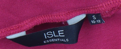 Isle Essentials Women's Red High Neck Long Sleeve Top