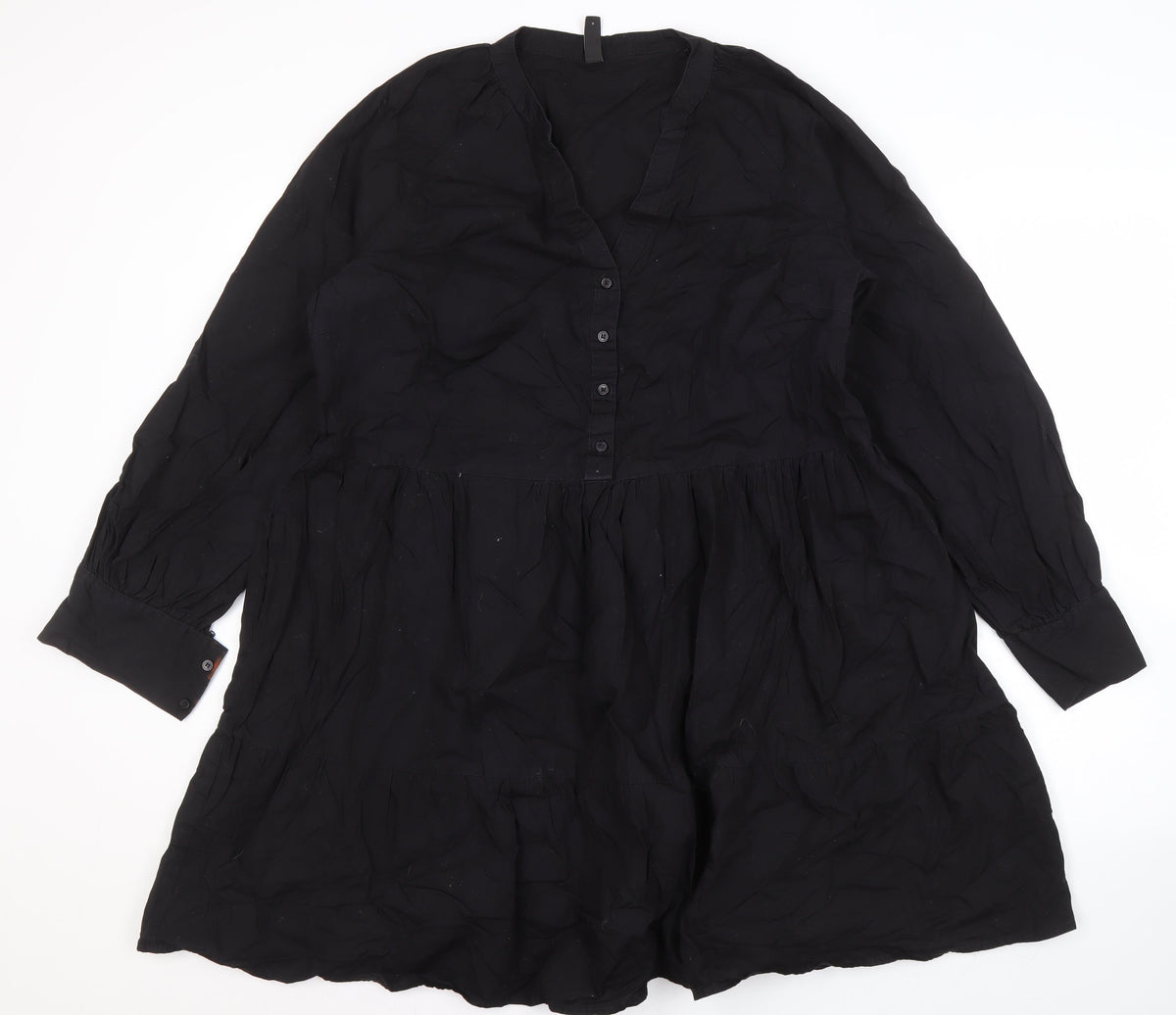 Y.A.S Women's Black V-Neck Dress, Size M, Casual