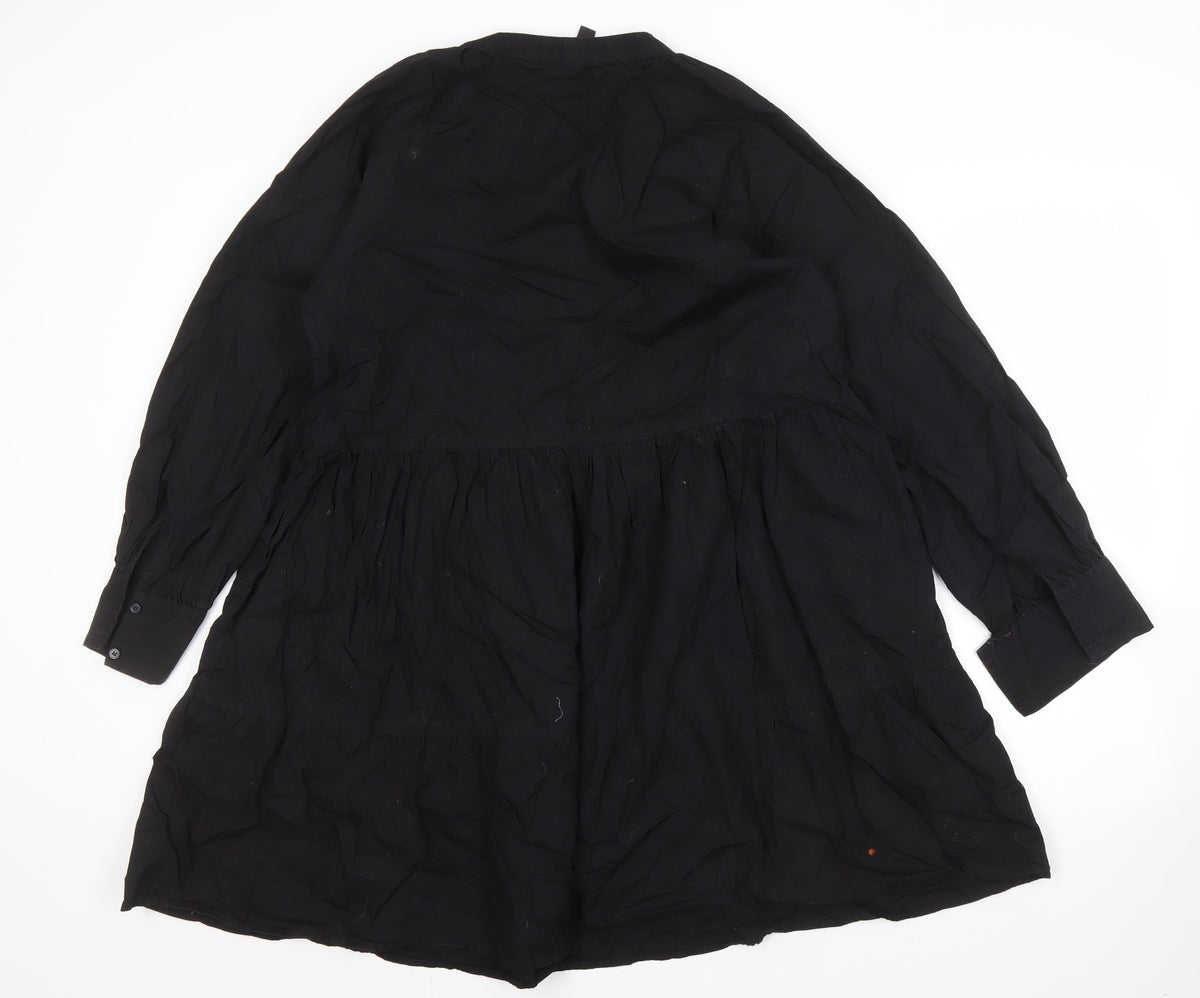 Y.A.S Women's Black V-Neck Dress, Size M, Casual