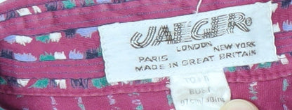 Close-up detail of Jaeger Women's Multicoloured Button-Up Shirt, size 10