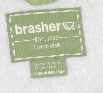 Brand and care label for Brasher Women's Grey Full Zip Jacket, size 12